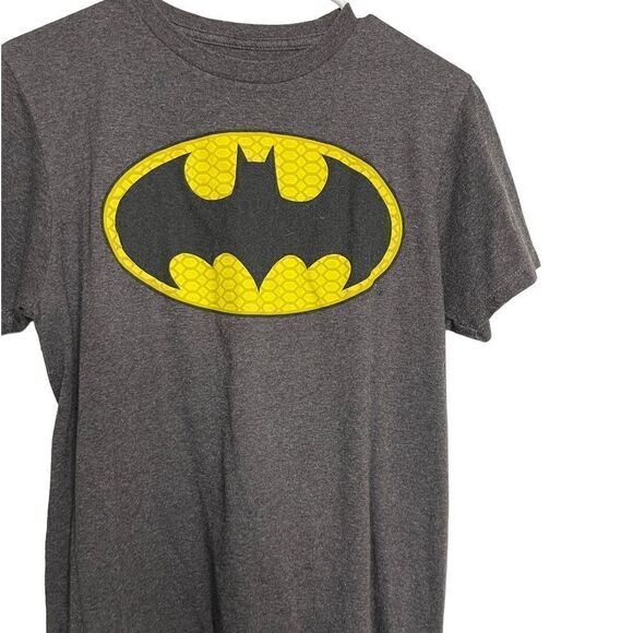 Batman Bat Signal Short Sleeve Shirt Grey Yellow Size XXL - Picture 1 of 5